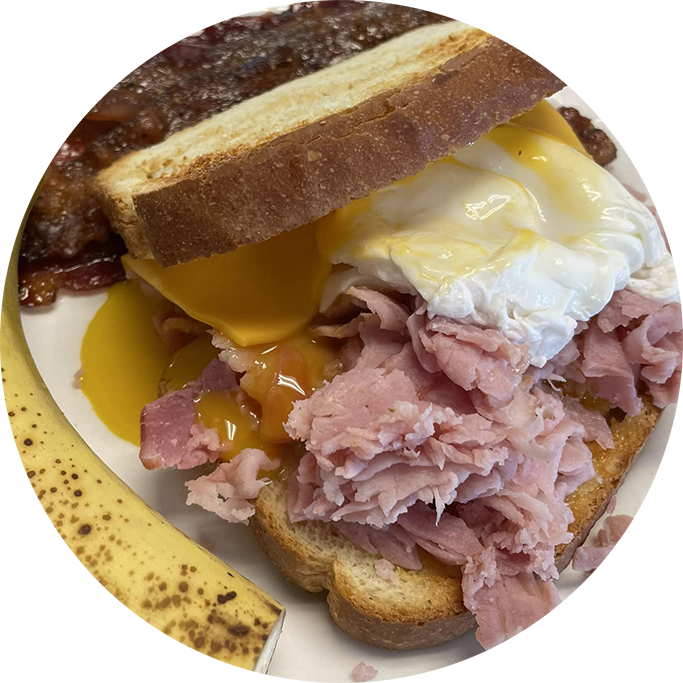 red-eye-breakfast sandwich at Renos